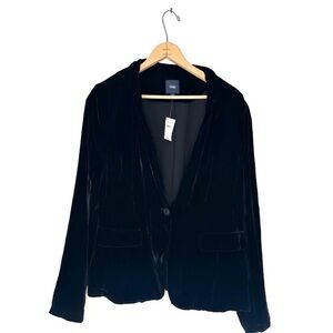 Gap | Black Velvet Silk Blend Blazer Size 12